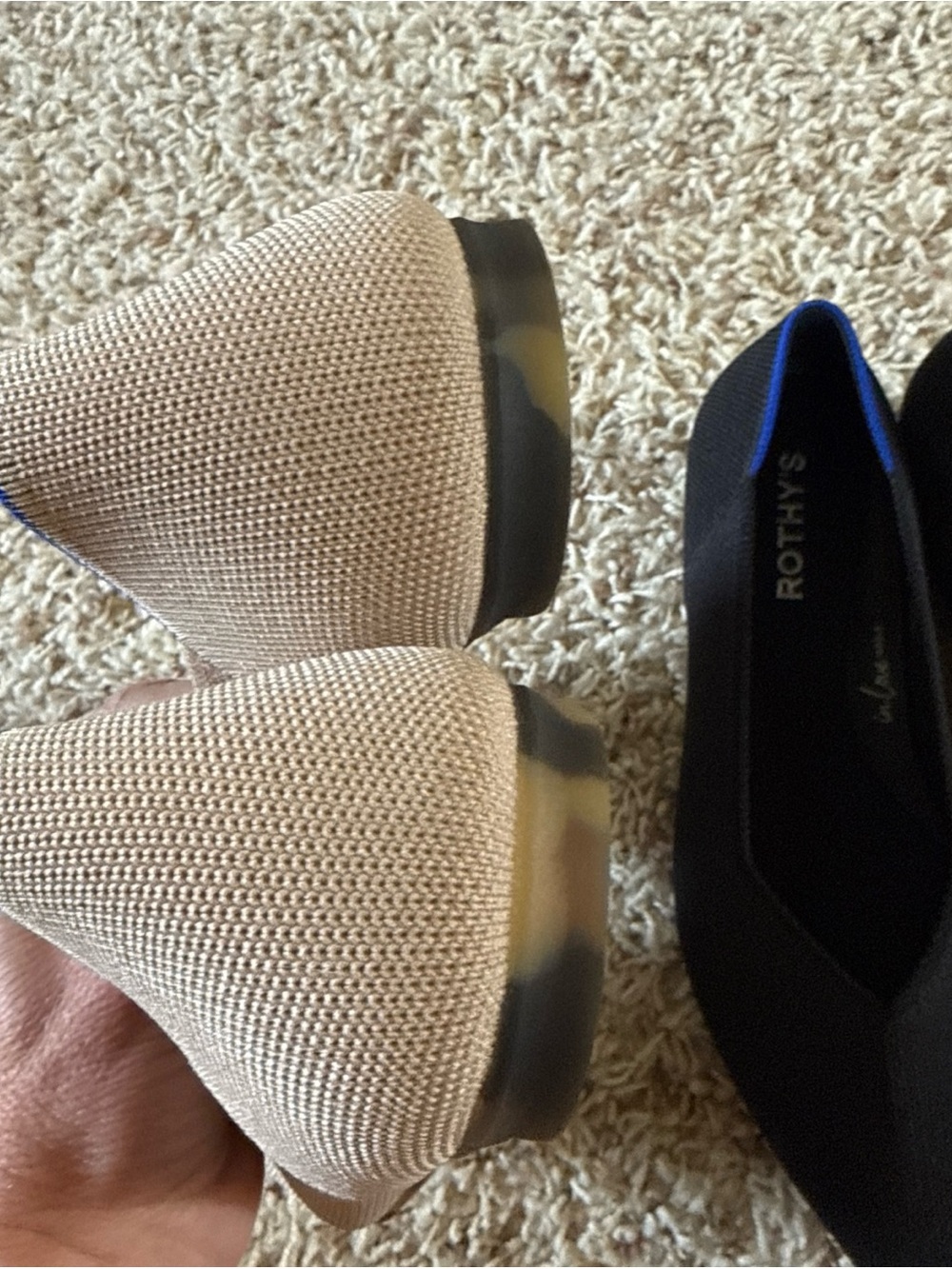 Rothy’s Women’s The Point II Ecru Black Flats 9 Lot Set Of 2 Rothys - Picture 5 of 9